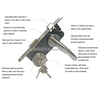stainless steel door handle with lock