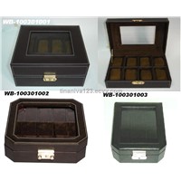 Faux leather watch boxes