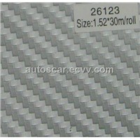26123 silver big texture 3d carbon fiber sticker
