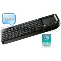2.4G 72Keys Ultra Mini Backlit Wireless Keyboard with Touchpad and LED Light (ZW-51006-1-Black)