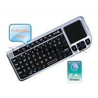 2.4G Ultra Mini Backlit Wireless Keyboard with Touchpad &amp;amp; Laser Pointer (ZW-51006-Silver)