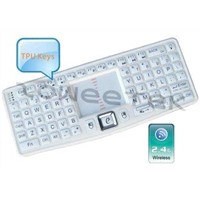 2.4Ghz Ultra Mini Backlit Wireless Keyboard with DPI Adjustable Touchpad (ZW-51007-White)