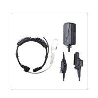 2 way radio with separate micphone ptt throat active mic button and earpieces  for walkie talkie