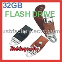 32gb leather usb flash memory
