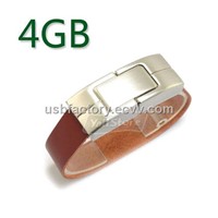 4gb bracelet leather usb drive