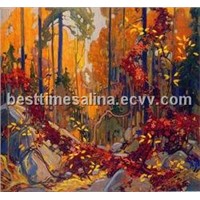 Autumn's Garland impressionism woods warm canada