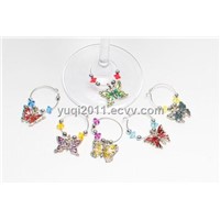 Butterfly wine glass charms