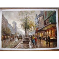 Paris Street Oil Painting on Canvas 100% Hand-painted PS008