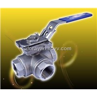 RV-3WAY  (L-type Ball Valve, Full Bore, Threaded End, With Mounting Pad)