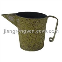 Tin jug by rusty moss green color