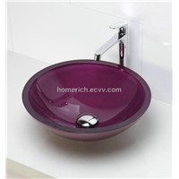bathroom glass sink-transparent purple coating