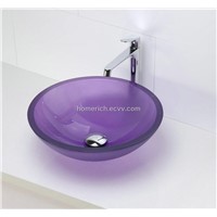 bathroom glass sink-transparent violet coating