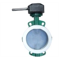 liner PTFE OR FEP valve, butterfly valve,bolted bonnet design ,pn6/10,  Silicon Rubber Cushion