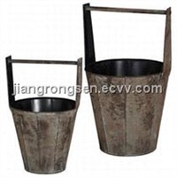 slate round tin bucket