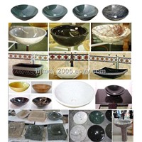 stone sink with different color and material