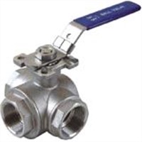 three-way ball valve with direct mounting pad