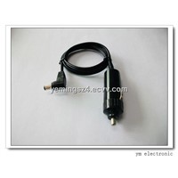 black 5A Bakelite cigarette plug to DC or USB connector with copper conductor