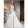 Asymmetrically Pleated Sweetheart Train Bridal Gown Dotted with Flowers