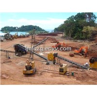 Aggregate stone crushing line