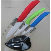 Colourful! 3pcs ceramic paring knife set with acrylic block