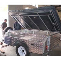 7x4ft light weight off road Aluminum Checker Plate Camper Trailer and travel trailer RC-CPT-09