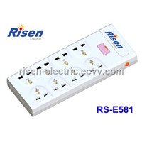 8 ways extension socket with copper bar connect inside(RS-E581)