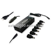 Automatic 120W universal laptop AC&amp;amp;DC adapter with LCD show  and 5V 2A USB for home&amp;amp;car use