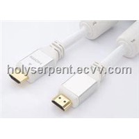 Braided gold-plated HDMI cable with ferrite