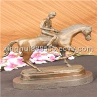 Fine Quality Signed Bronze Of A Horse &amp;amp; Jockey Academy Rca Racing Sculpture