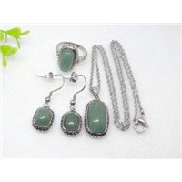 Light Green Stainless Steel Murano Glass Jewelry Set 1900019