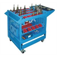 Movable tool cart with 1x 100mm  drawer and 3 x 3 grids