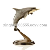 NEW Bronze Waverider Dolphin Coastal Statue Sculpture