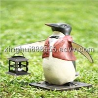NEW Penguin Waiter Candle Holder Lantern Indoor Outdoor&amp;amp;Stainless steel sculpture