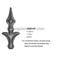 Ornamental wrought iron spear point