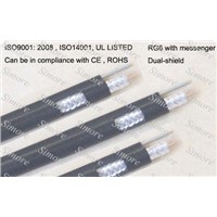 RG6 coaxial cable with messenger