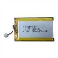 Rechargeable Lithium Polymer Battery with 3.7V, 1,200mAh Capacity, Long Life Standby
