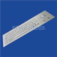 Waterproof panel mount industrial metal keyboard with optical trackball
