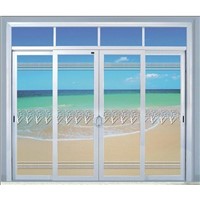 aluminum sliding door with double-sided glass with 5mm thickness
