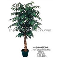 artificial tree green ficus tree 615-14G3T3D4'