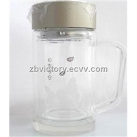 borosilicate glass double wall tea cup