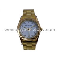charm golden watch with stones on the dial(WA8064)
