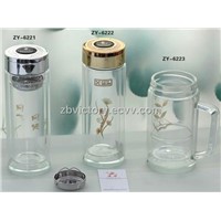 double wall glass mug