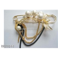 fashion golden plated costume brooches for lady,men