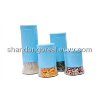 glass canister with coat