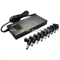 super slim 90W universal laptop power charger with LCD show and 9 output pins for most laptops