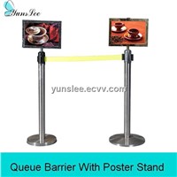 queue barrier with poster stand