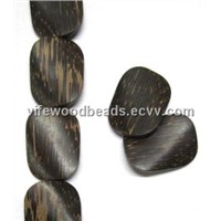 Old Palmwood Twisted Oval Beads