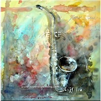 Mordern-Music Instrument oil painting