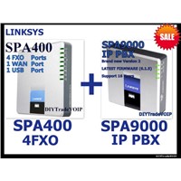 NEW Unlocked SPA400 4 FXO +SPA9000 IP PBX Phone System