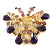 Amethyst Crystal Gold Butterfly Brooch(SWTBC164)